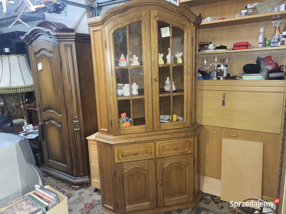 Duża witryna narożna dębowa dąb rustykalny z Sypniewo