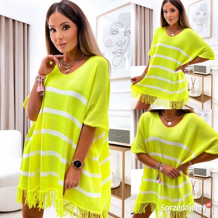 Sweter tunika oversize różowy Wieluń sprzedam