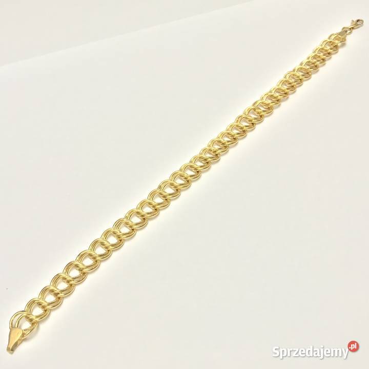 Złota BRANSOLETKA damska 18K podwójna PANCERKA mazowieckie Warszawa sprzedam