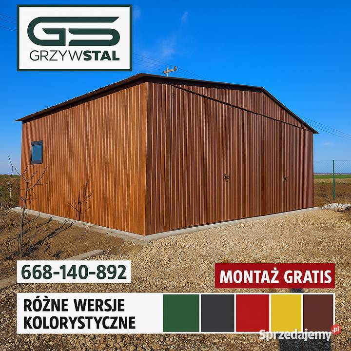 Drewnopodobny GARAŻ BLASZANY Magazyn Wiata Hala Leżajsk