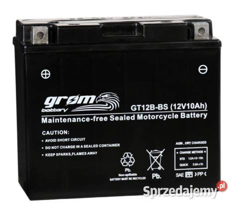 Akumulator motocyklowy 12V 10Ah 180A GROM Akumulatory motocyklowe Kościerzyna sprzedam