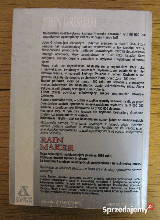 John Grisham Rain Maker miękka Proza i poezja Książki i Podręczniki