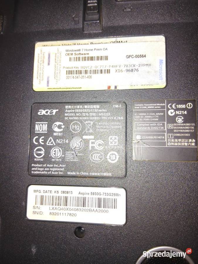 Laptop Acer Aspire 5930 Łódź sprzedam