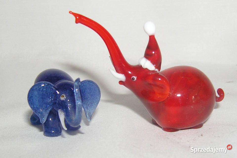 figurki szklane słoniki rękodziełoMD Bartków
