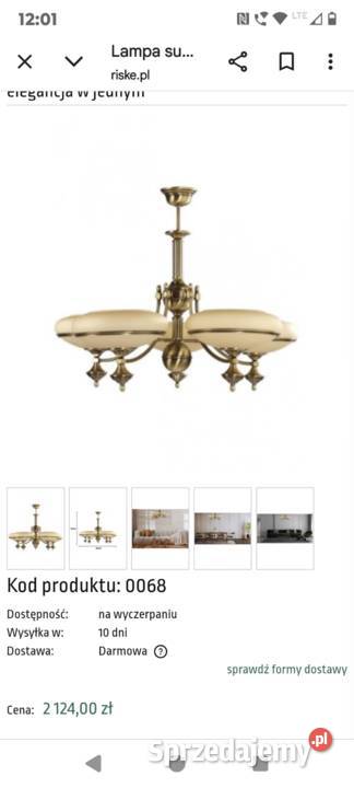 Żyrandol wiszący mosiężny mazowieckie Garwolin