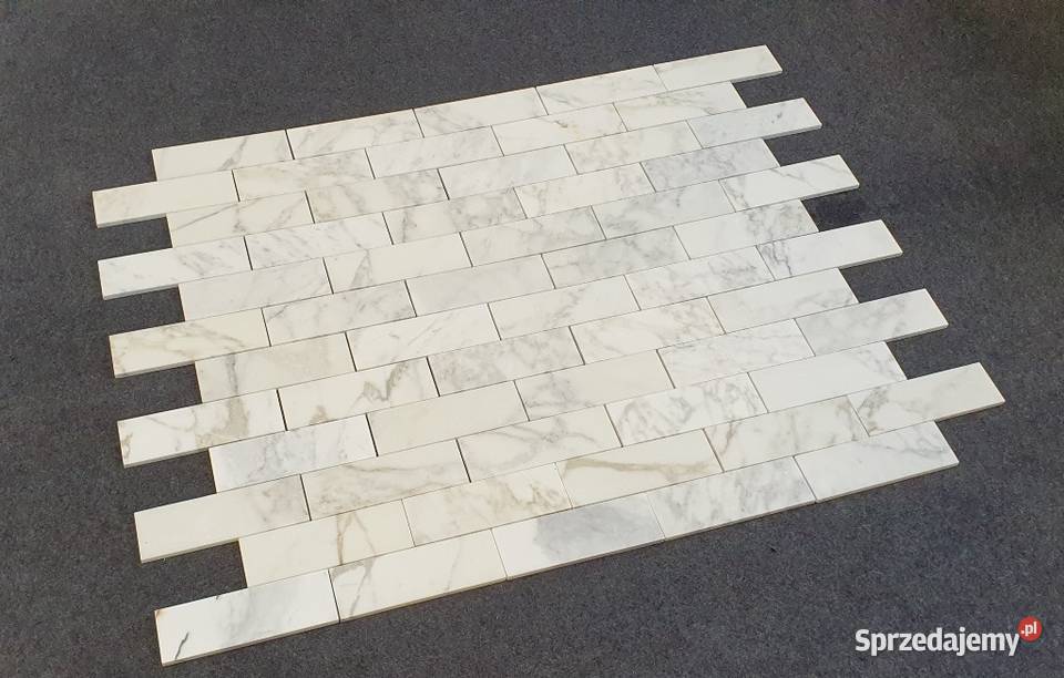 Mozaika Bianco Calacatta matowa Bricks Cegiełka Bielawa