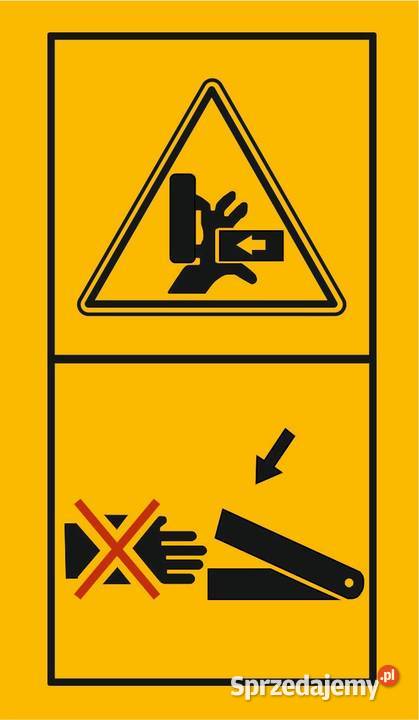 Naklejka ostrzegawcza na maszyny Kamionna