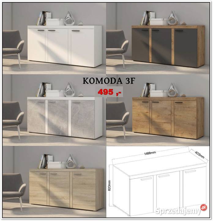 HIT Komoda Rumba 3F 5 kolorów do meblościanki Opole