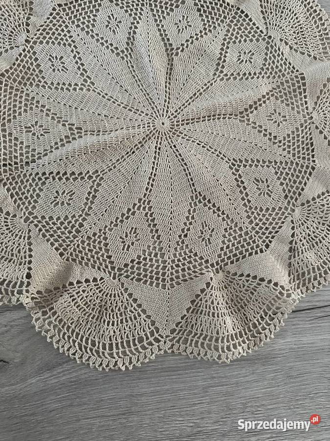 Serweta szydełko śr 45 cepły beż