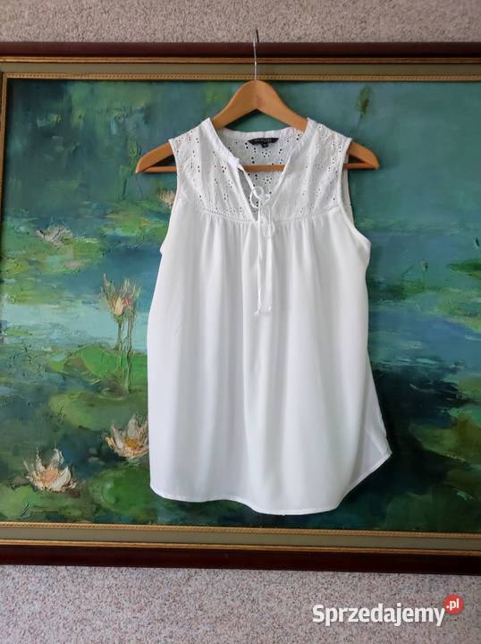 biała wyszywana bluzka bez rękawów letnia na Rozmiar 36(S) świętokrzyskie Kielce