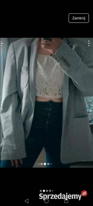 Marynarka szara o kroju męskim Pinterest Old szary/srebrny sprzedam