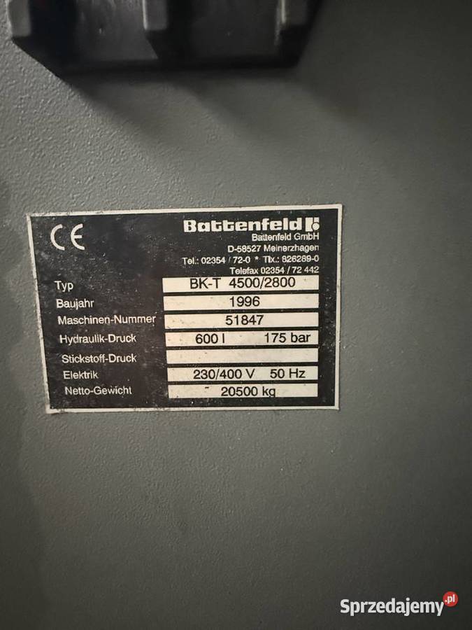 Battenfeld BKT 45002800 Sosnowiec