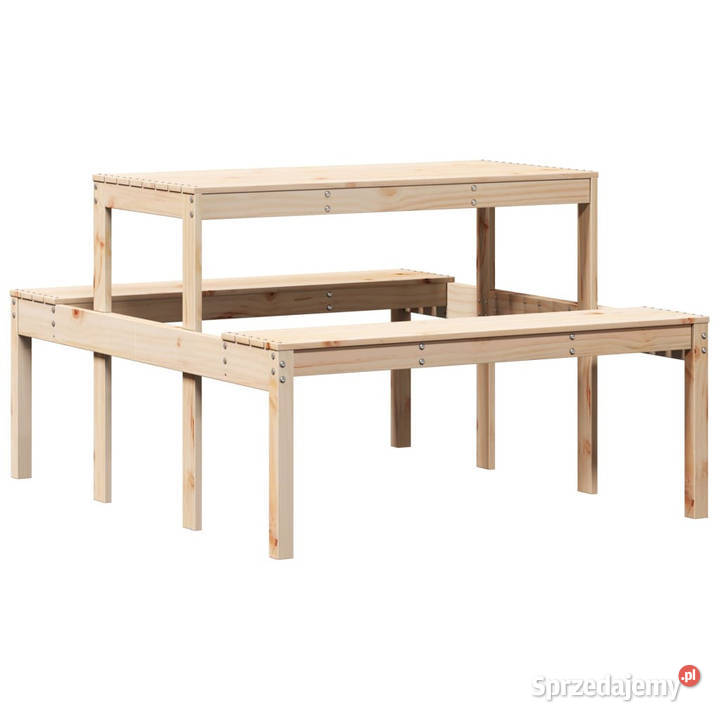 Stół piknikowy 110x134x75 lite drewno sosnowe mazowieckie Warszawa