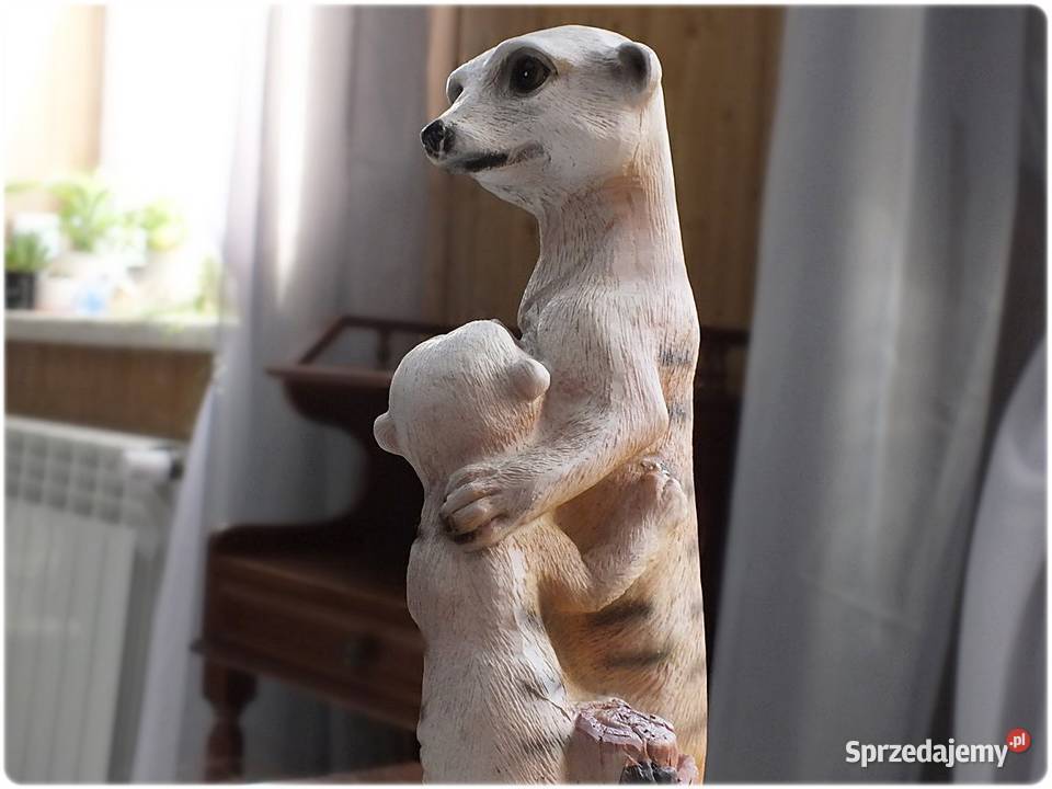 Rzeźba stojąca Surykatka i jej dziecko Ozdoba Wyposażenie wnętrz