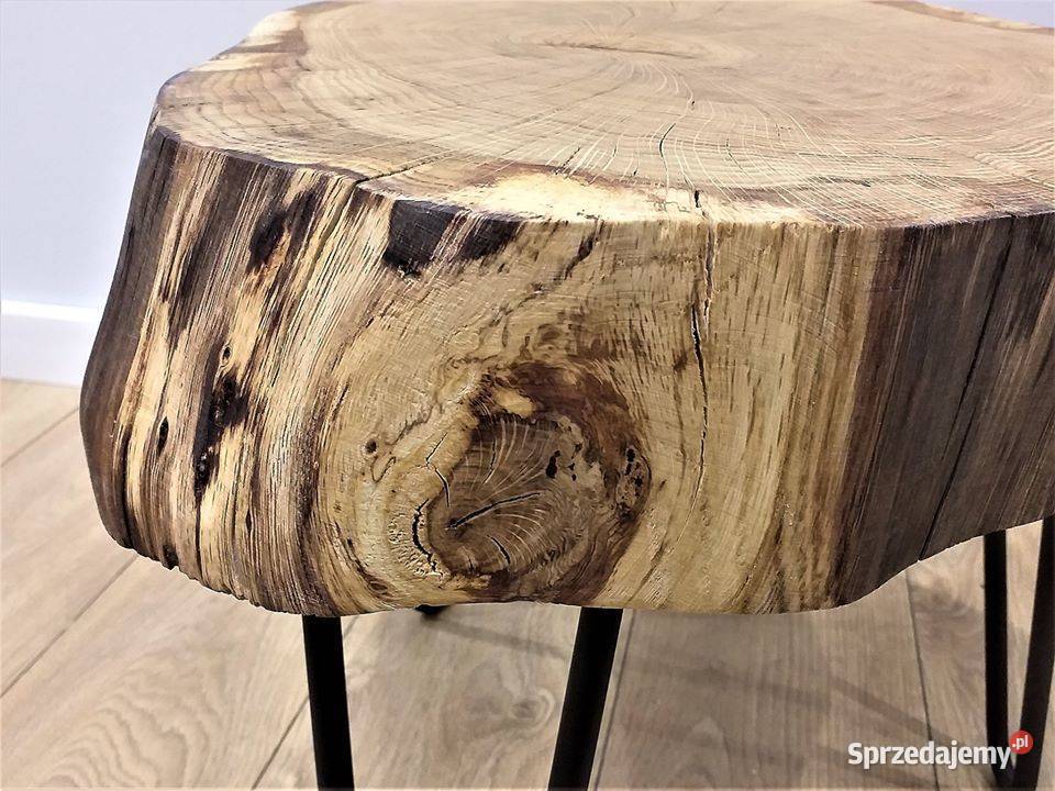 Stolik kawowy zestaw plaster dębu loft Dom i Ogród Długołęka