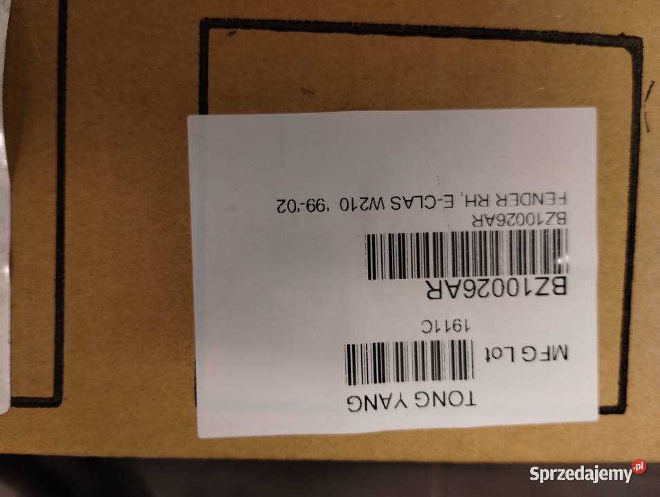 Błotniki części blacharskie