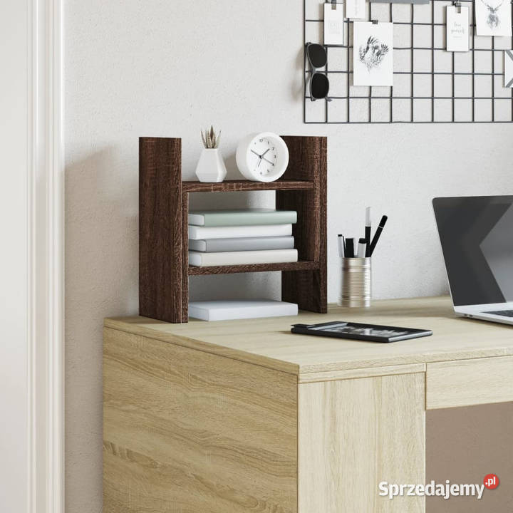 Organizer na biurko brązowy dąb 345x155x355 mazowieckie Warszawa