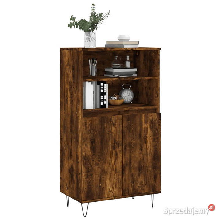 Wysoka szafka przydymiony dąb 60x36x110 WM831489 Warszawa