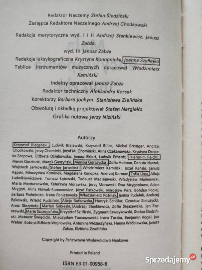 Mała encyklopedia muzyki Stefan Śledziński świętokrzyskie Kielce sprzedam