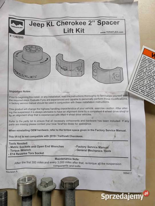 Zestaw podnoszący Spacer Performance TeraFlex