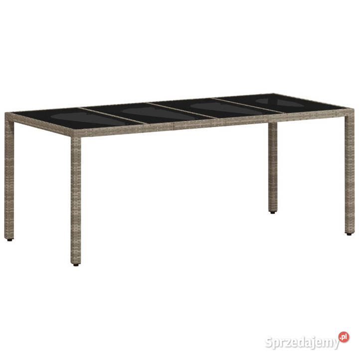 Stół ogrodowy ze szklanym blatem szary 190x90x75 Warszawa