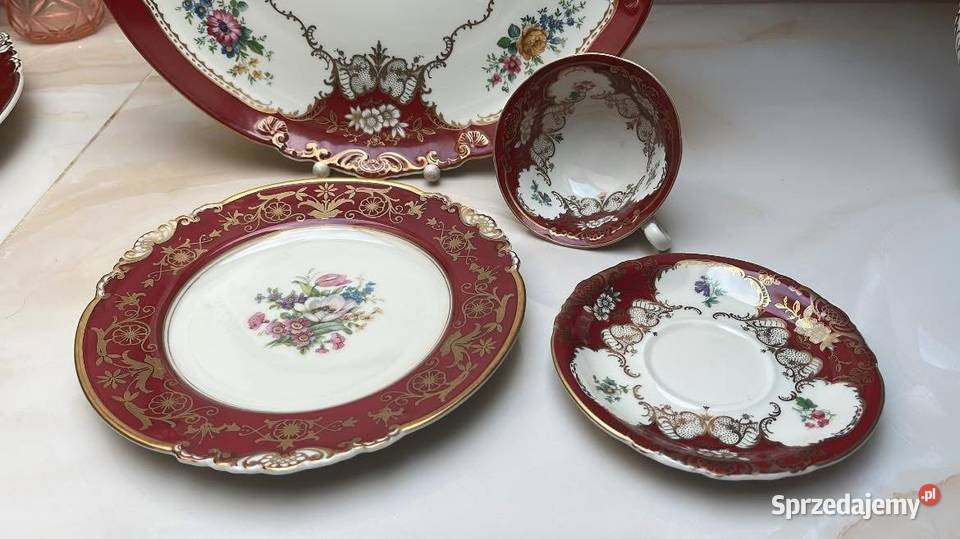 Filiżanka z talerzykiem Koningl pn Tettau Import Gdańsk