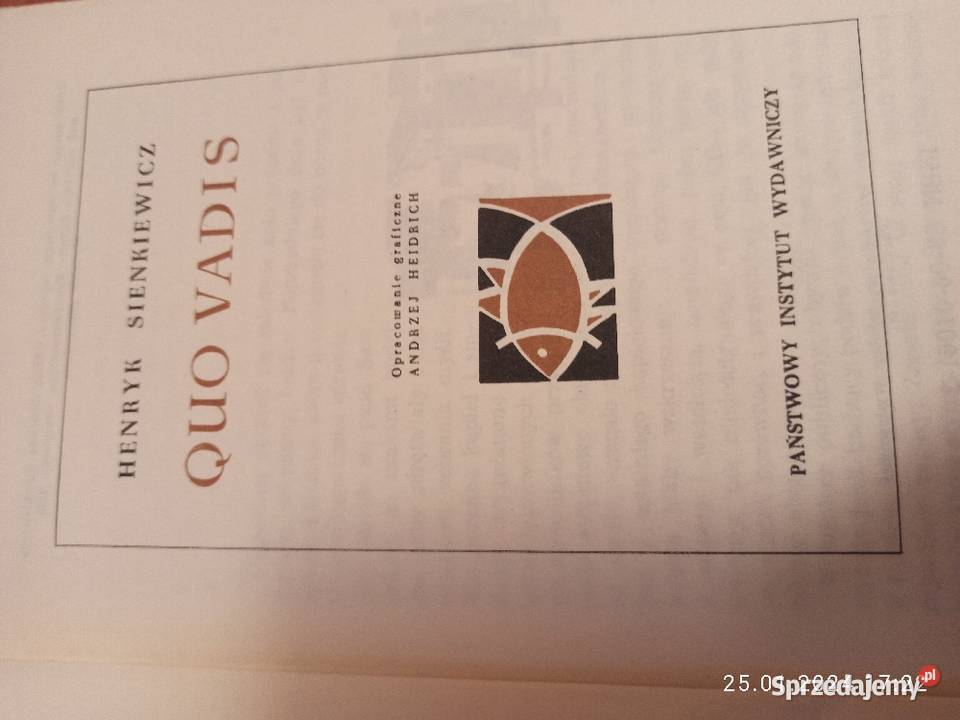 Książka pt Quo Vadis autor H Sienkiewicz zachodniopomorskie
