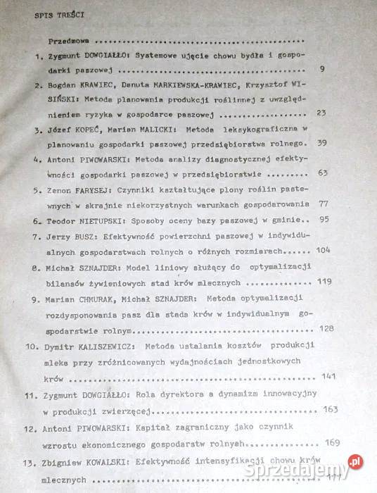 Metody analizy i planowania produkcji zwierzęcej Chełm