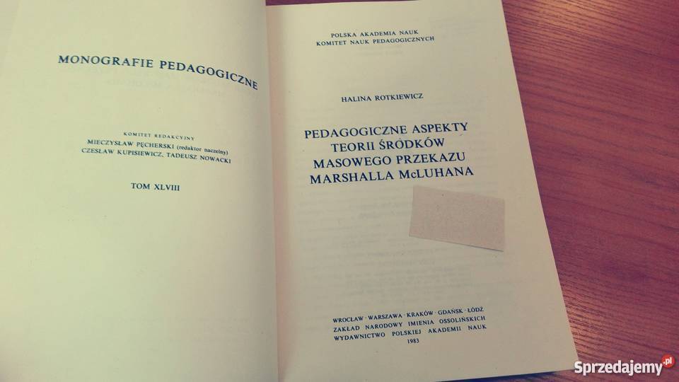 Pedagogiczne aspekty teorii środków masowego prz Rok wydania 1983 Gdańsk