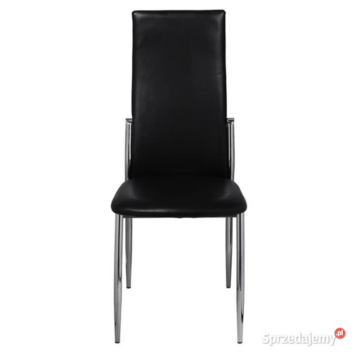 Krzesła stołowe 6 czarne sztuczna skóra WM160257 Warszawa