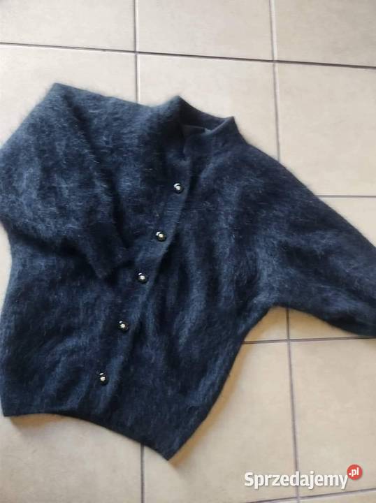 Sweter 80 wełna angora hebanowa czerń oversize Rozmiar uniwersalny Gliwice