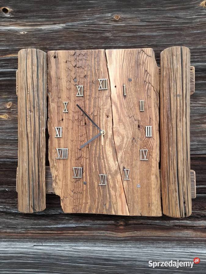 Zegar ze starego drewna Zegary mazowieckie Kamieńczyk