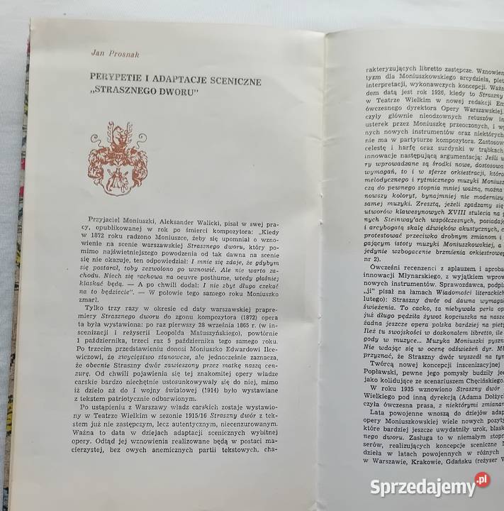 Program opery Straszny Dwór Momiuszki ulotka wielkopolskie Koźminek