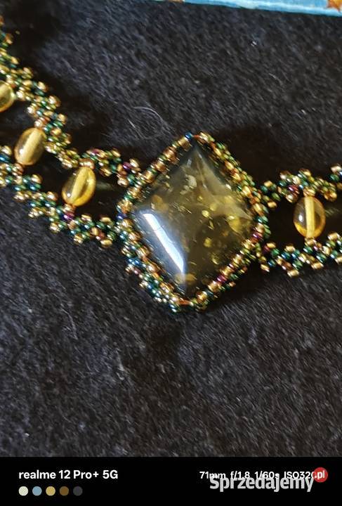 Naszyjnik choker z naturalnym bursztynem Ostrów Mazowiecka