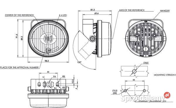 Lampa robocza LED 562 12 V 24 V światło