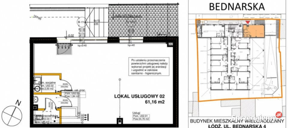 Wynajmę lokale użytkowe 61 m2 i 64 m2 Łódź