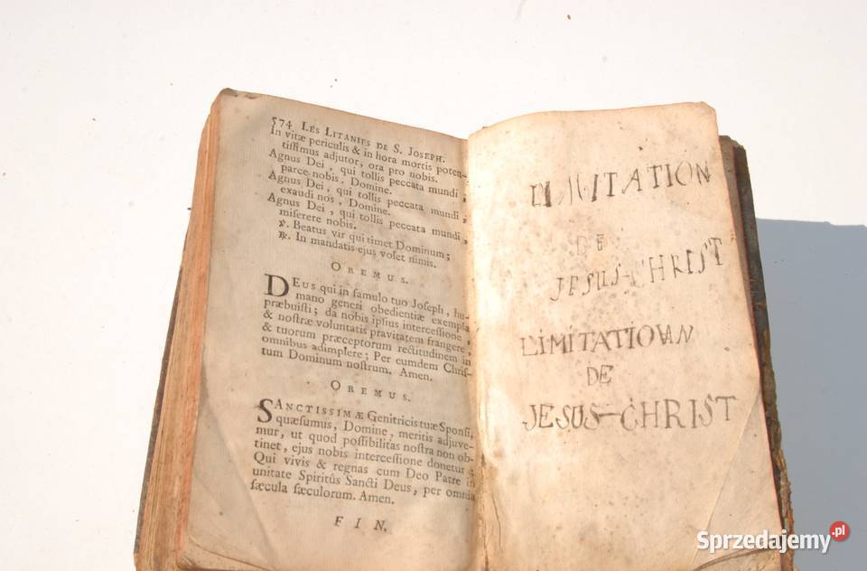 Stara Książka IMITACJA JEZUSA CHRYSTUSA 1757r