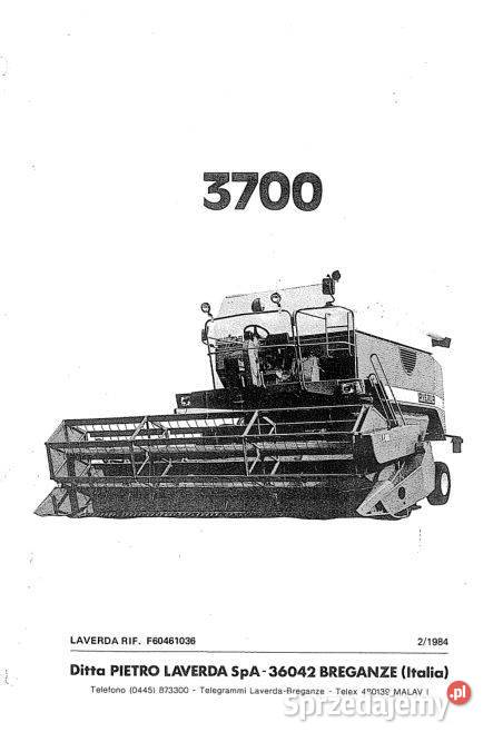 Laverda 3700 M152 katalog części zamiennych