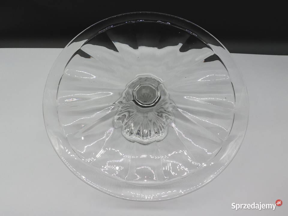 Patera szklana na ciasto tort na nóżce Elegancka Raszków