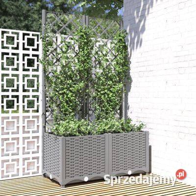 vidaXL Donica ogrodowa z kratką jasnoszara Warszawa