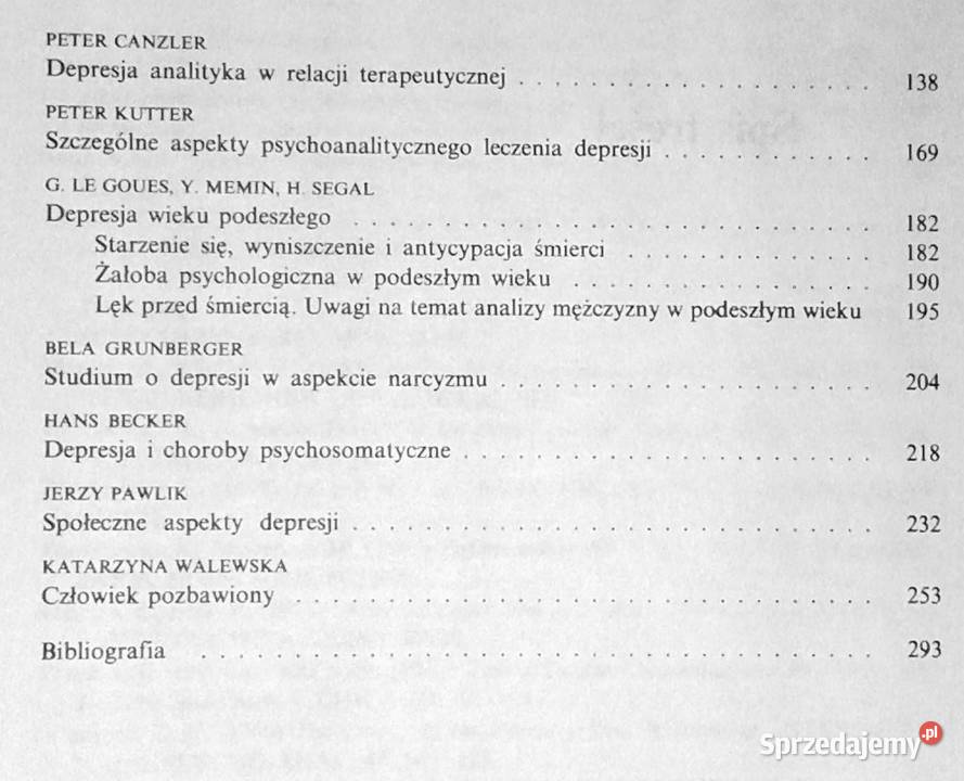 Depresja Ujęcie psychoanalityczne Katarzyna Chełm sprzedam