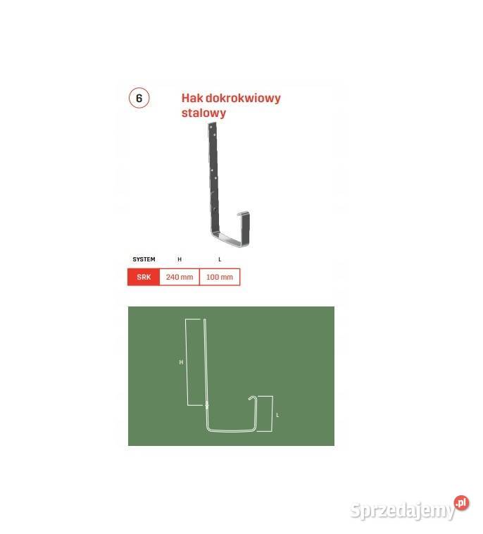 Krop uchwyt hak dokrokwiowy rynny kwadratowej podlaskie Hajnówka