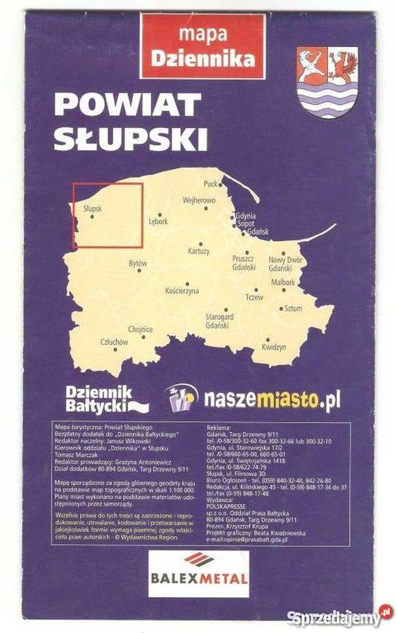 Mapa turystyczna Powiat słupski