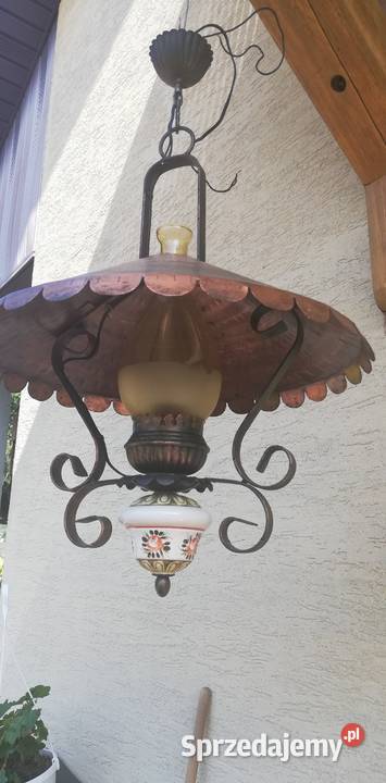 Lampa sufitowa wisząca żyrandol naftowa stylowa Garwolin