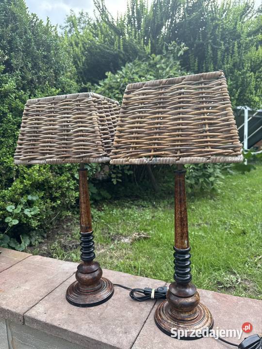 Dwie mosiężne designerskie podstawy do lamp made dolnośląskie Długopole Dolne