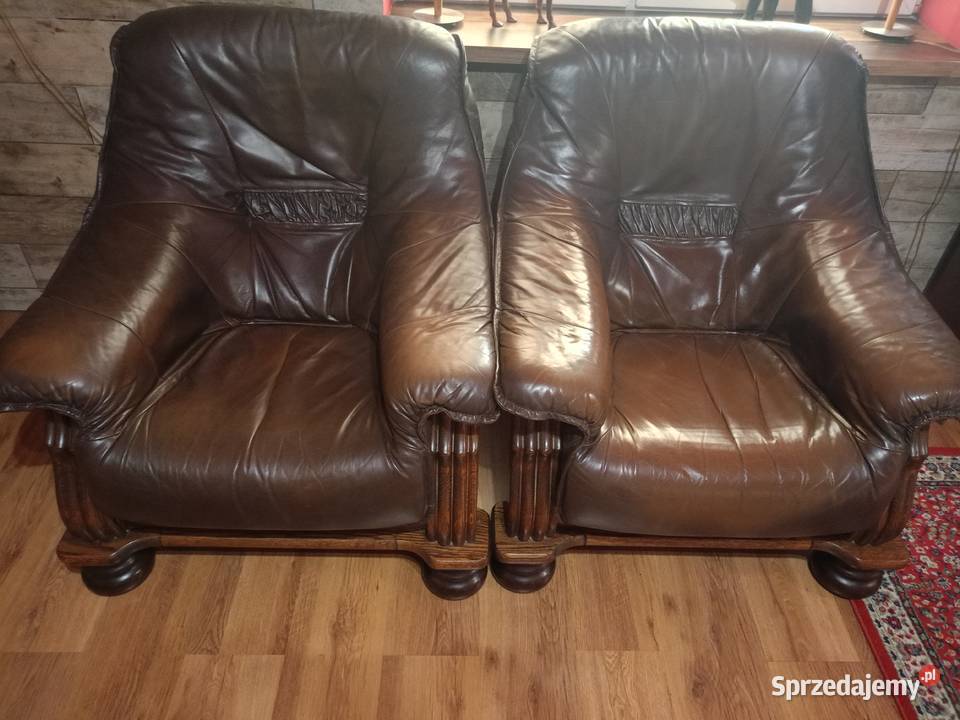 Sprzedam 2 masywne skórzane fotele Głowno