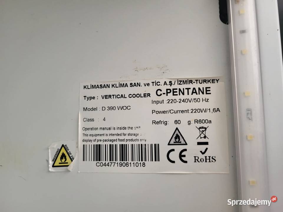 Klimasan witryna chłodnicza D390 lodówka Gastronomia Łódź