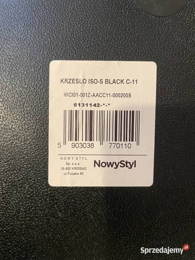 Krzesło tapicerowane ISOS BLACK C11 Krosno dolnośląskie Wrocław sprzedam