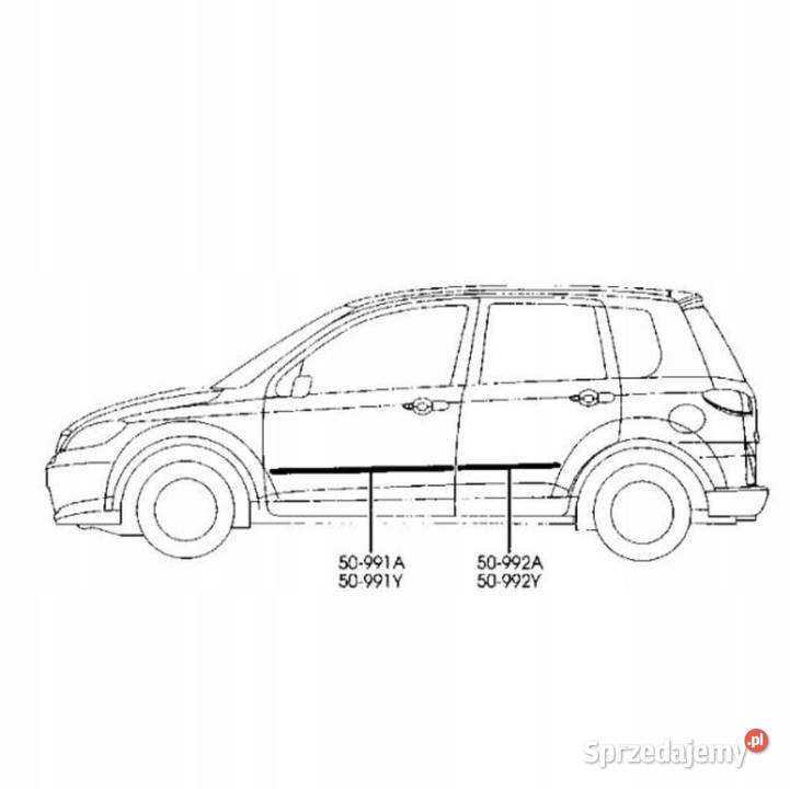 LISTWA DRZWI LEWY PRZÓD MAZDA 2 03