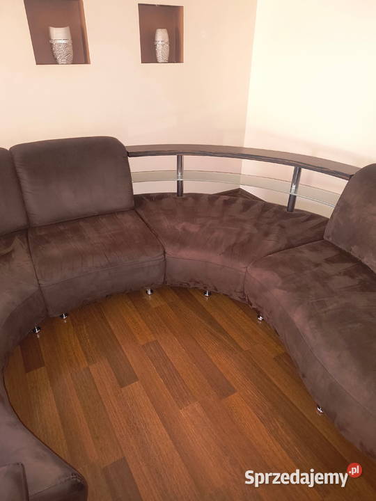 Wygodna skórzana kanapa w literę C 320cm Bukowiec
